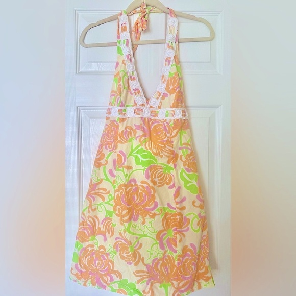 Lilly Pulitzer Dresses & Skirts - Lilly Pulitzer Multicolor Floral Halter Dress. Size 6